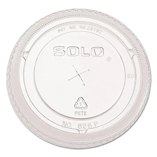 SOLO Straw-Slot Cold Cup Lids, Clear, 100/PK | Tight Fit & Stackable Design thumbnail 1