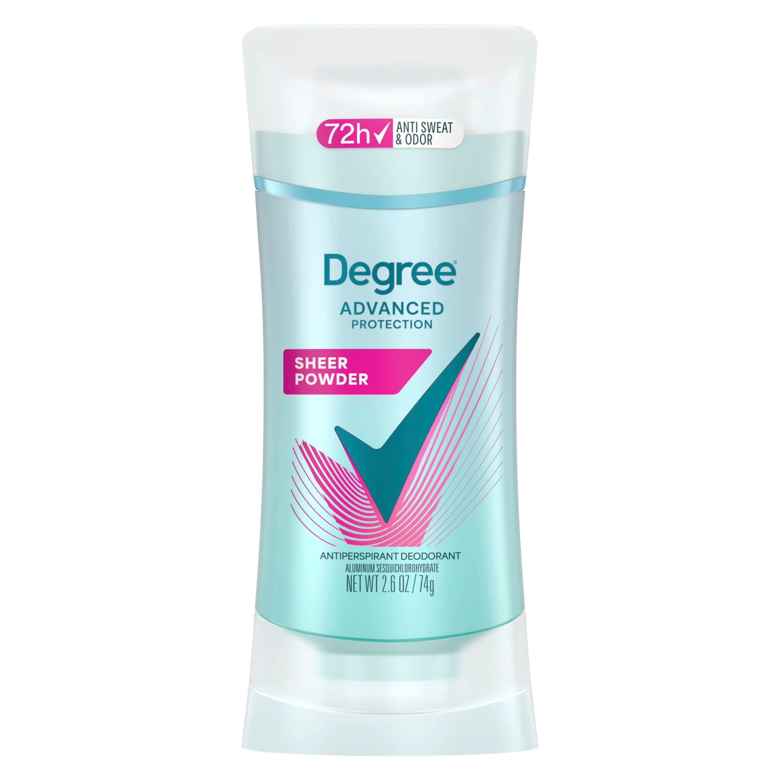 Degree Advanced Protection Antiperspirant Deodorant Vanilla & Jasmine 2.6oz | 72-Hour Sweat & Odor Control — No Color