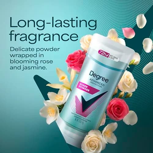 Degree Sheer Powder Advanced Protection Antiperspirant Deodorant for Women, 2.6 oz | 72-Hour Sweat & Odor Control, Body Heat Activated thumbnail 4