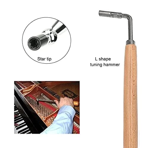 Ecloud Shop Piano Tuning Kit with L-Shape Hammer, Rubber Mutes & Temperament Strip | 6-Piece Set thumbnail 3