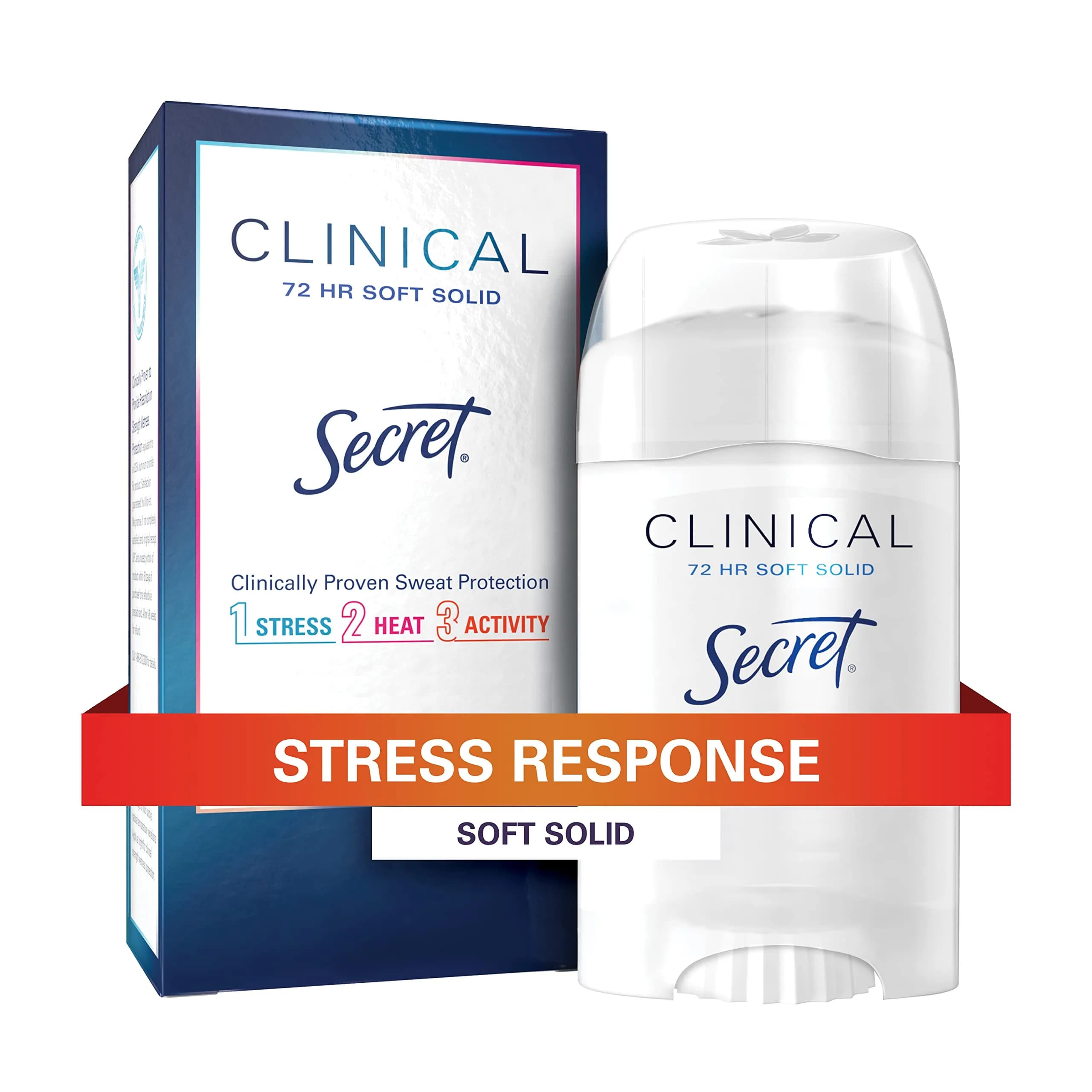 Secret Clinical Strength Antiperspirant Deodorant for Women, 1.6 oz (47 ml) | 100-Hour Sweat & Odor Protection — White