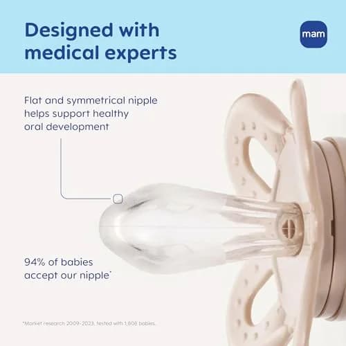 MAM Original Start Baby Pacifiers 0-3 Months SkinSoft Silicone, 2 Pack | Developed with Orthodontists thumbnail 2