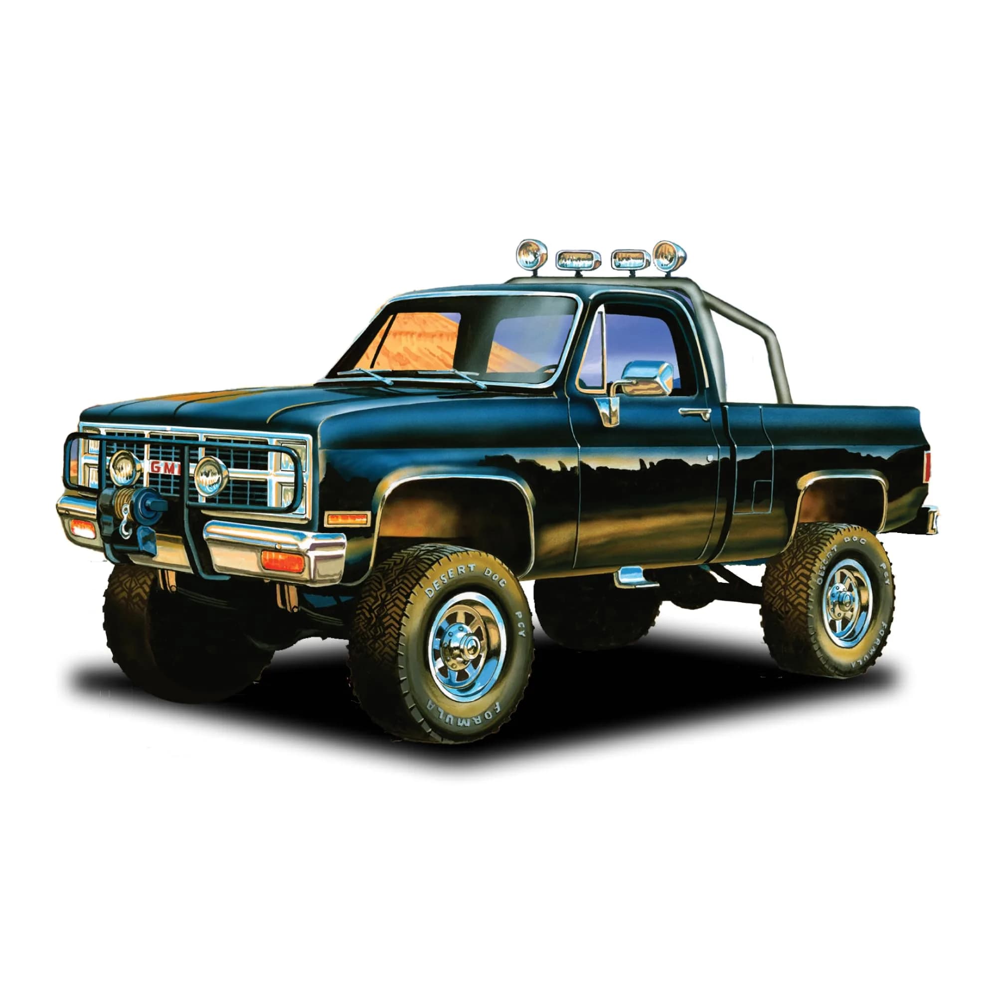 MPC 1984 GMC Pickup 1:25 Scale Model Kit (Black Version) | 150+ Parts, Skill Level 2 — black