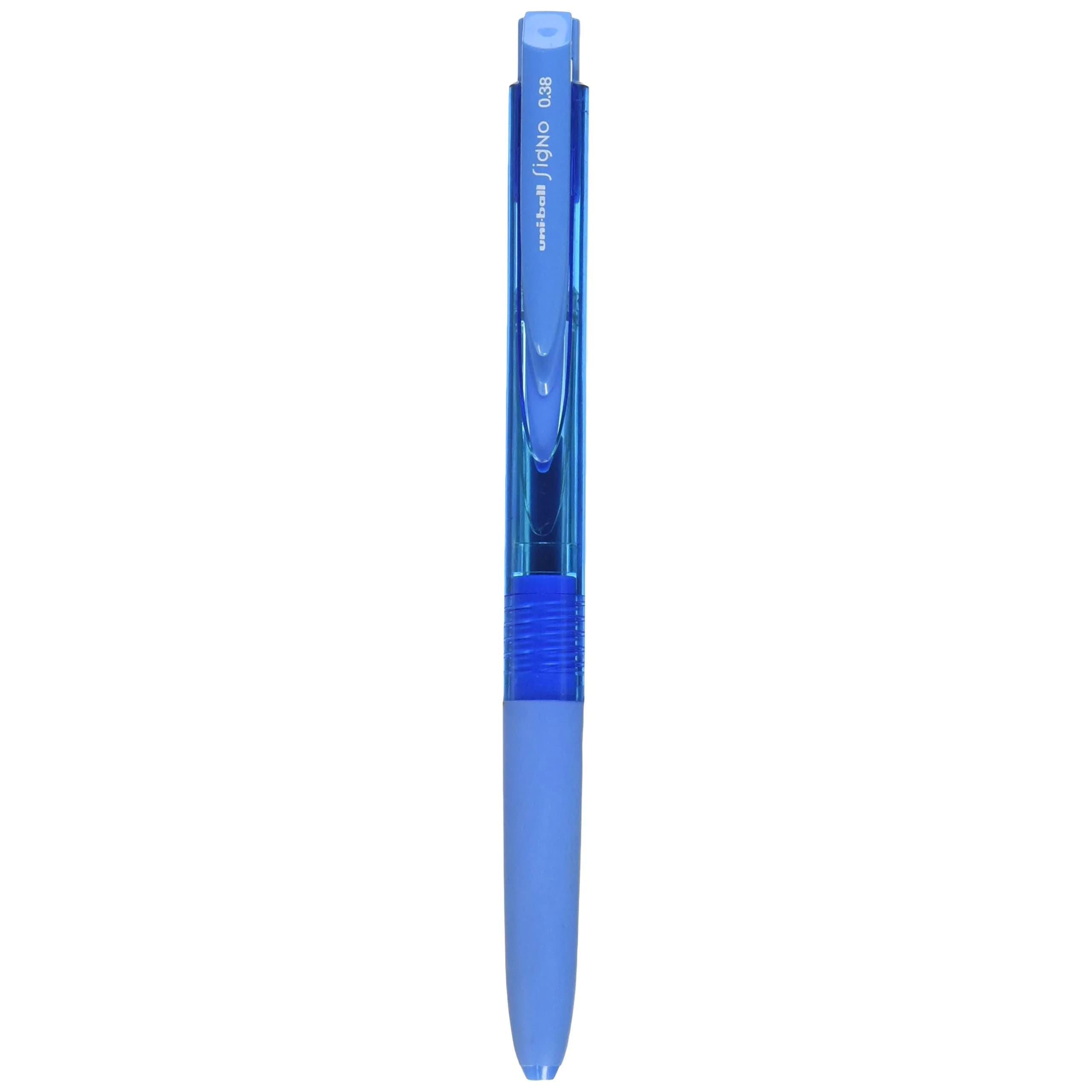 三菱鉛筆 Uni Ball Signo RT1 Ballpoint Pen 0.38mm Lime Green | Smooth Ink Flow — Light Blue