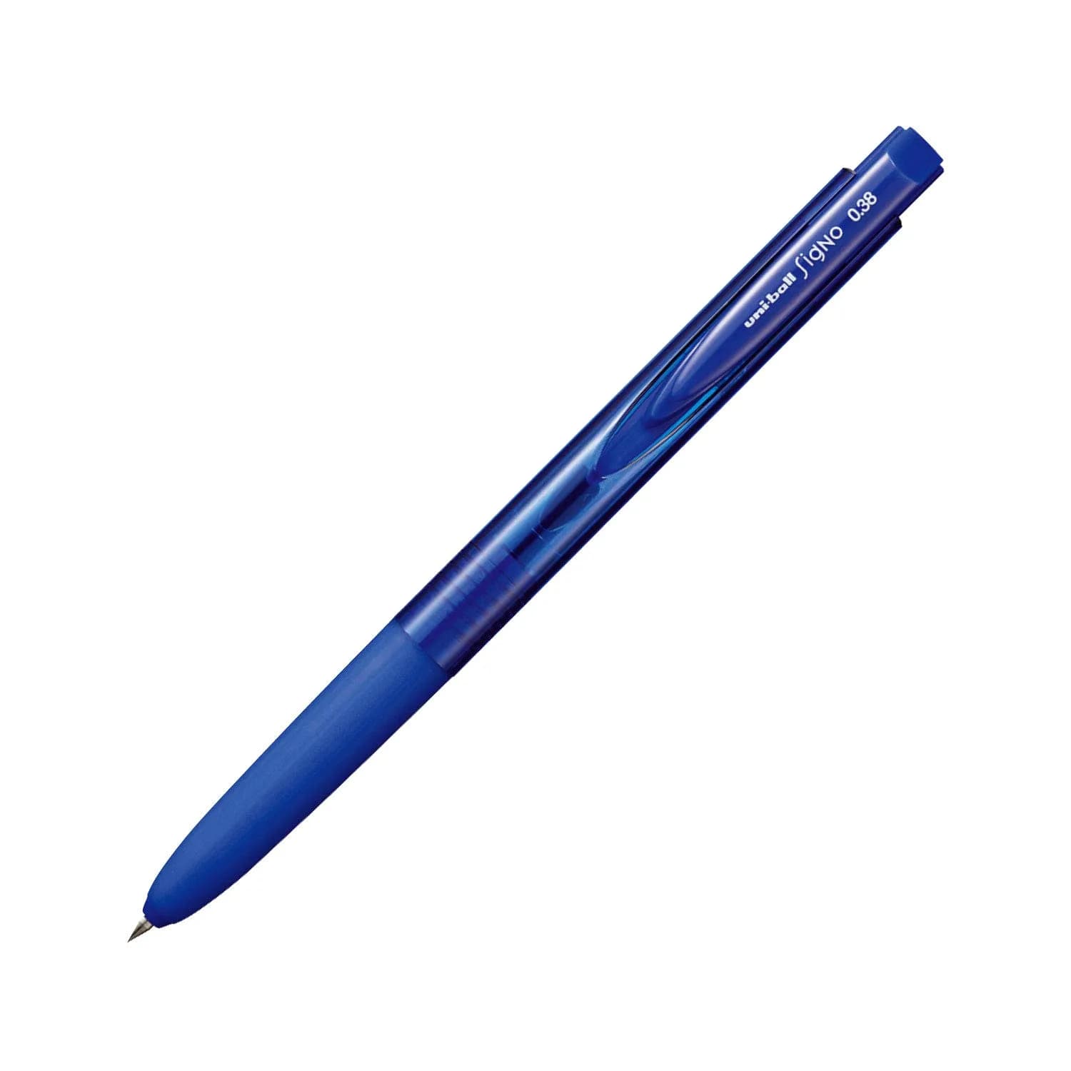 三菱鉛筆 Uni Ball Signo Knock Ballpoint Pen 0.38mm Blue | Water-Based Ink, Precise Writing, Imported from USA — Blue