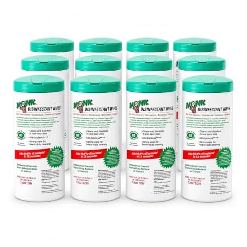 Monk Disinfecting Wipes 80 Count | Heavy Duty Surface Disinfectant for Commercial & Home Use thumbnail 1