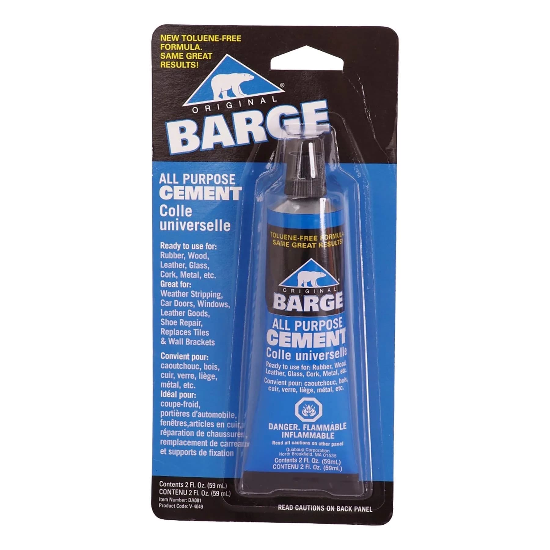 Barge All-Purpose TF Cement 2 oz (59 ml) | Industrial Strength Adhesive for Rubber, Leather, Wood, Glass, Metal
