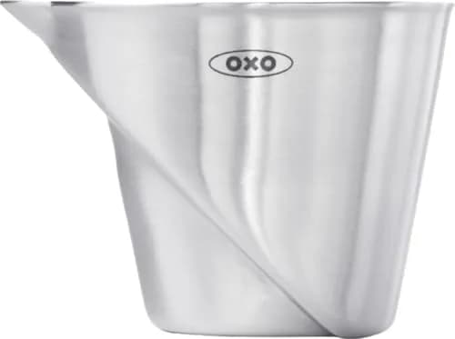 OXO Steel Angled Measuring Jigger 59ml (2 fl oz) | Patented Angled Surface for Easy Reading thumbnail 1