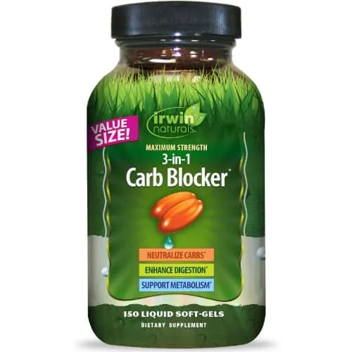 Irwin Naturals 3-in-1 Carb Blocker Softgel 150 Count | Supports Metabolism & Digestion thumbnail 1