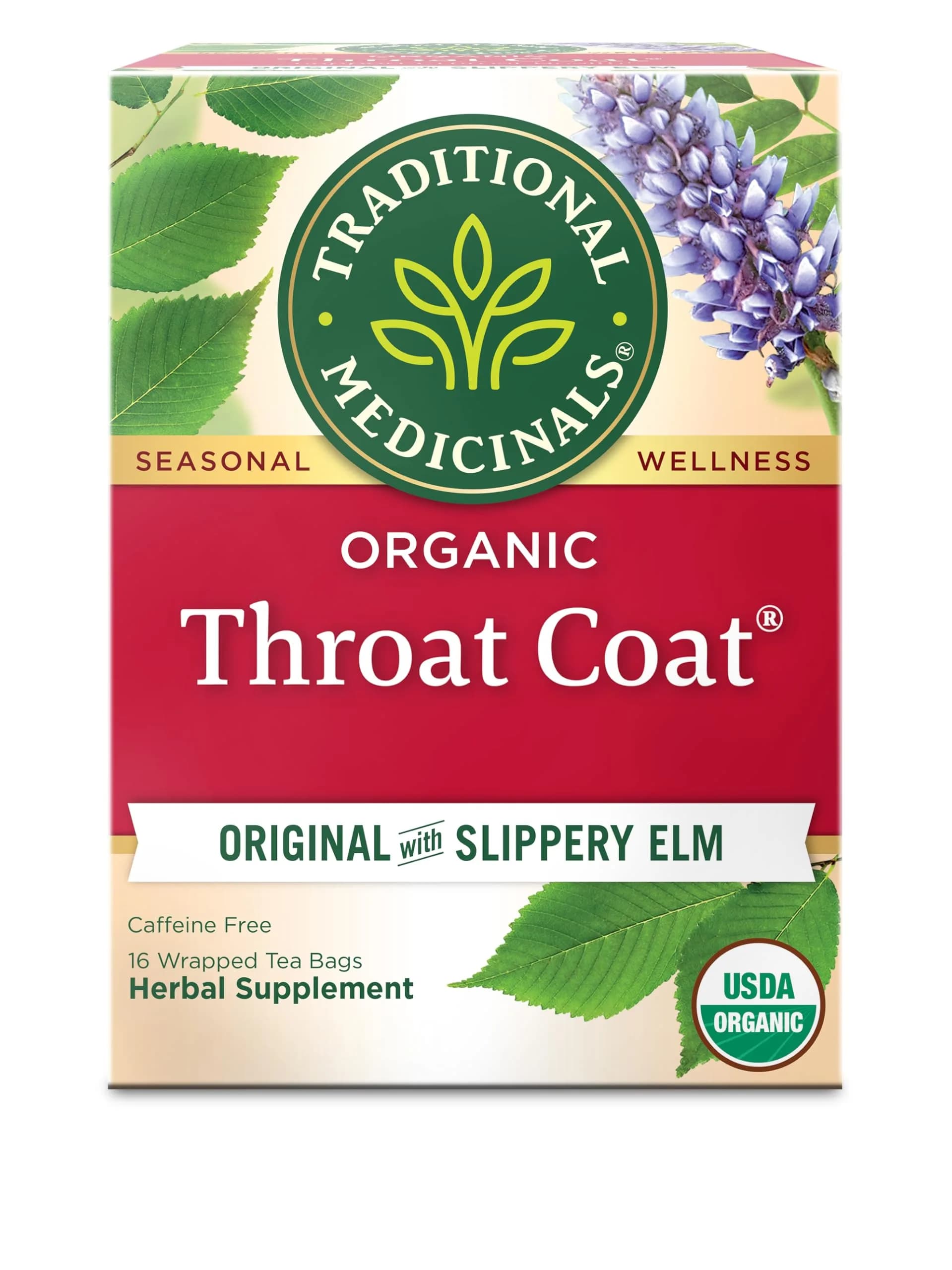 Traditional Medicinals Throat Coat Seasonal Tea 16 Tea Bags | Supports Throat & Immunity - main product image