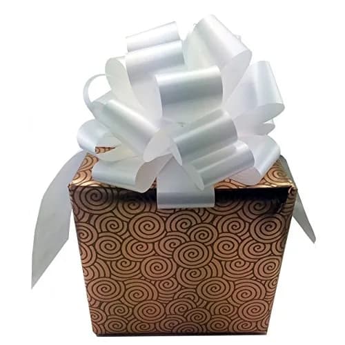 GiftWrap Etc. Large White Wedding Pull Bows - 9 Inch (22.86 cm) Wide, Set of 6 | Elegant Solid Polyester for Parties & Gifts thumbnail 4