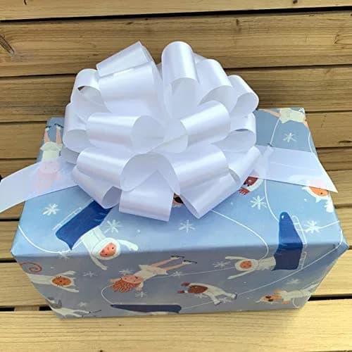 GiftWrap Etc. Large White Wedding Pull Bows - 9 Inch (22.86 cm) Wide, Set of 6 | Elegant Solid Polyester for Parties & Gifts thumbnail 6