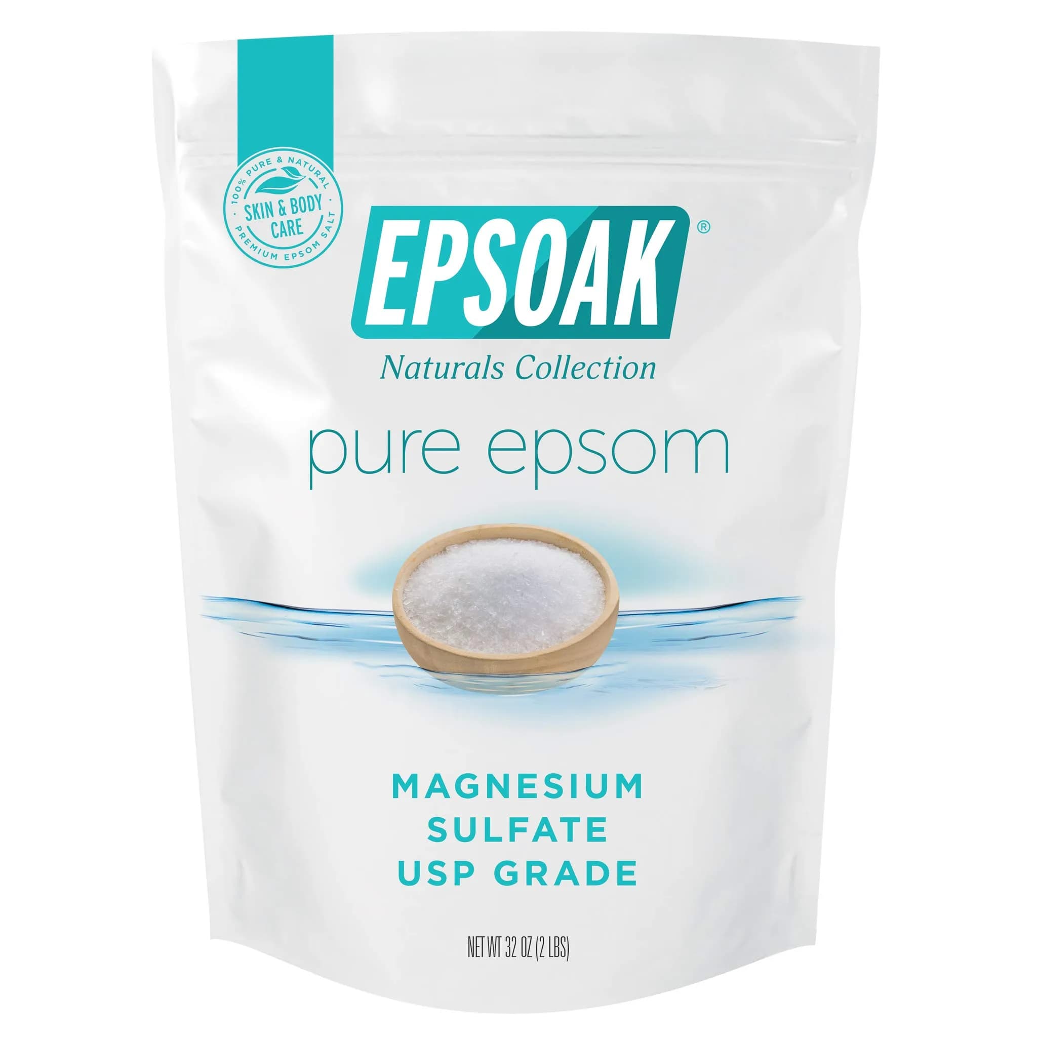 Epsoak Epsom Salt 19 lb. Magnesium Sulfate USP | Unscented, Made in USA, Cruelty-Free — White
