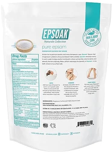Epsoak Epsom Salt 2 lb (907 g) Magnesium Sulfate USP | Cruelty-Free Certified Bath Soak thumbnail 6