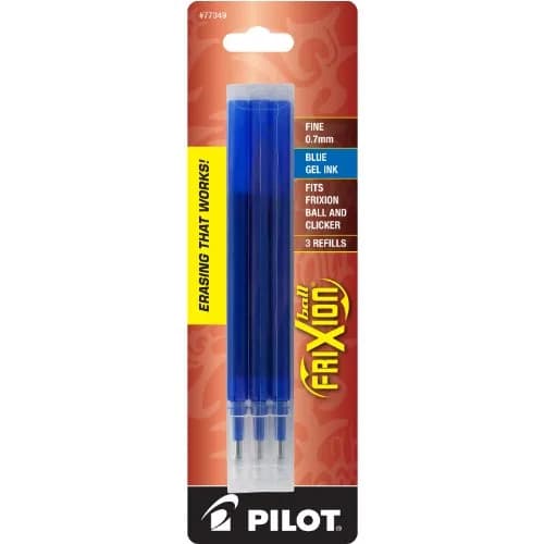 Pilot FriXion Gel Ink Pen Refill 3-pk Pouch Fine Point 0.7mm | Erasable Blue Ink, Compatible with FriXion Pens thumbnail 1