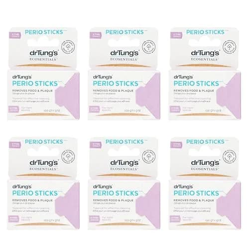 drTung's Perio Sticks Dental Cleaning X-Thin 100 Count (Pack of 6) | Eco-Friendly Birch Interdental Picks thumbnail 1