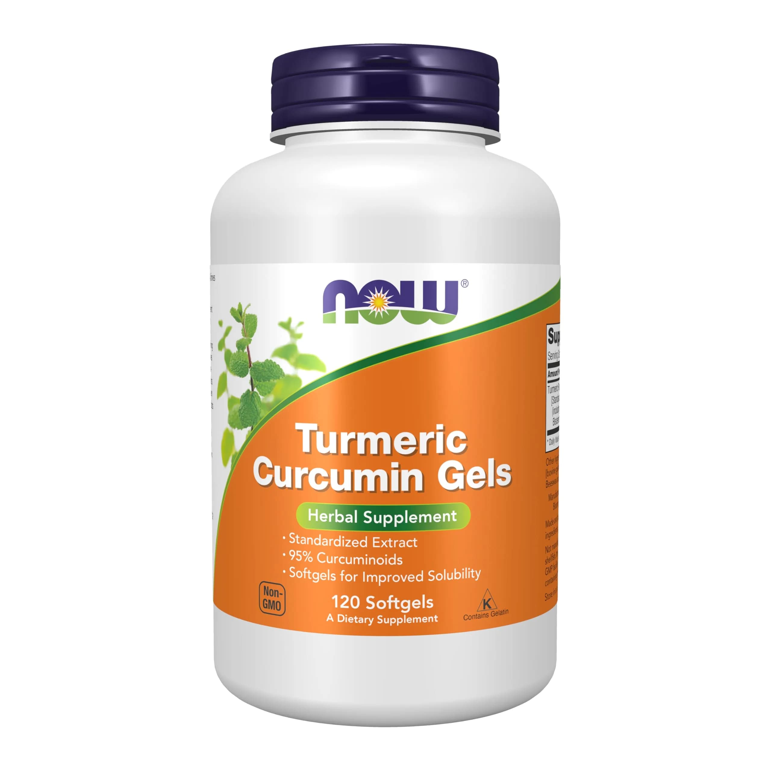 NOW Turmeric Curcumin Softgels 120 Count (120 Count) | Standardized Extract with 95% Curcuminoids for Solubility - main product image