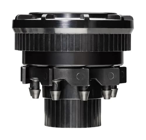 Rain Bird 9-Port Drip Manifold 1/2" NPT x 1/4" Drip, 25 PSI Adjustable Flow, Black | Connects up to nine 1/4" Drip irrigation tubes to a 1/2" riser thumbnail 2