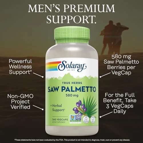 SOLARAY Saw Palmetto Berries 580 mg | Vegan, Gluten-Free Herbal Supplement for Men & Women (360 VegCaps) thumbnail 3