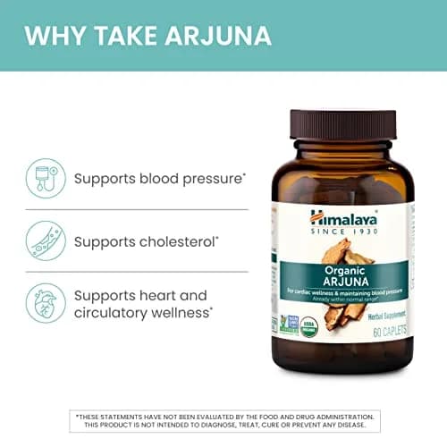 Himalaya USDA Organic Arjuna Capsules, 700 mg (60 Caplets) thumbnail 4