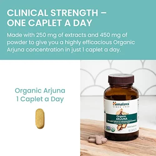 Himalaya USDA Organic Arjuna Capsules, 700 mg (60 Caplets) thumbnail 6