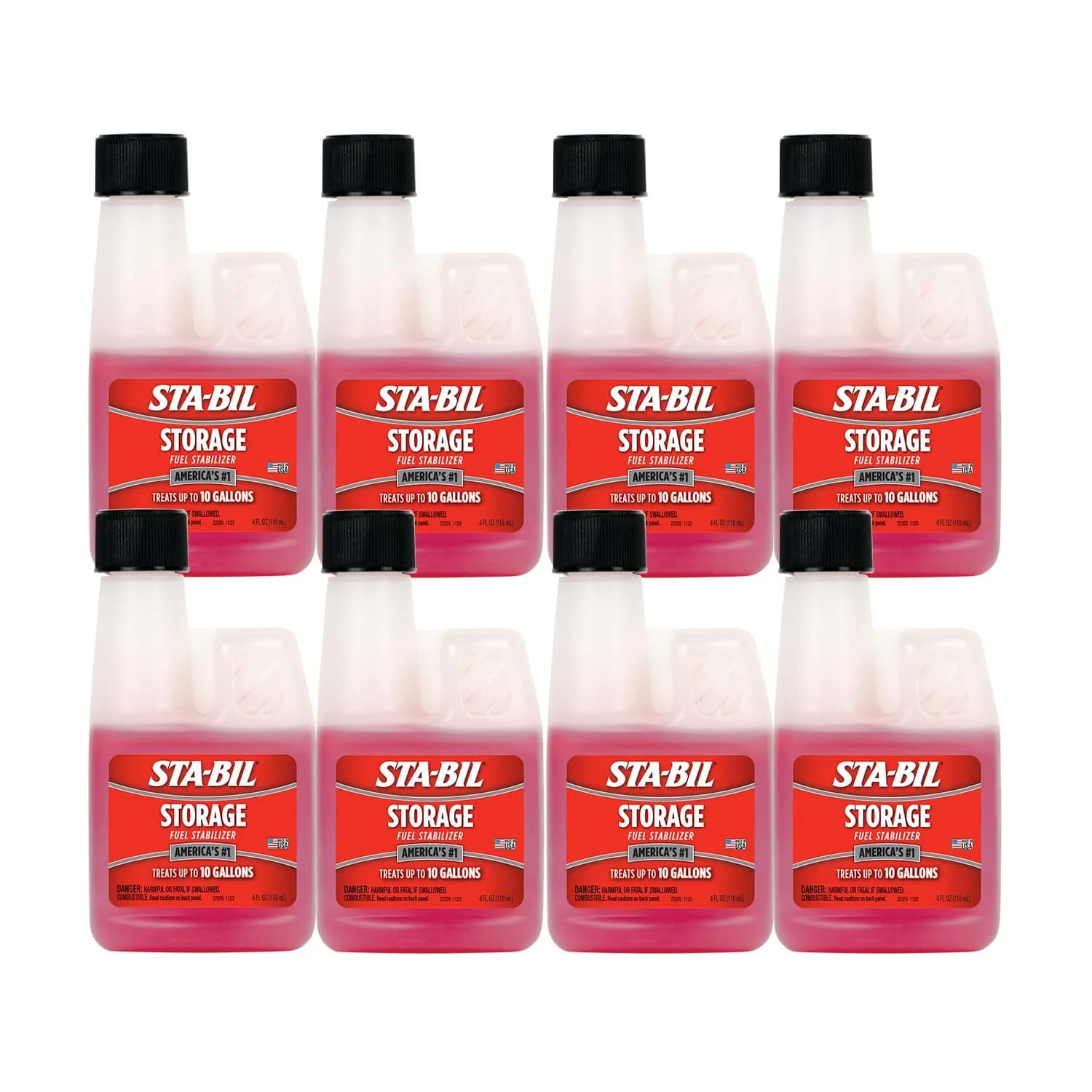 STA-BIL Storage Fuel Stabilizer 4 oz (118 ml) Bottles, 8-Pack | Keeps Fuel Fresh for 2 Years