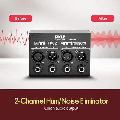 Pyle Compact Mini Hum Eliminator Box - 2 Channel Passive Ground Loop Isolator with 1/4" TRS Phone & XLR Input/Output thumbnail 3
