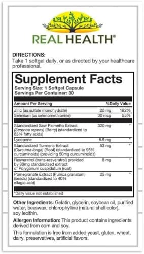 Real Health Prostate Complete - Prostate Health Supplements for Men, 30 Ct | Supports Healthy Prostate & Urinary Flow thumbnail 5