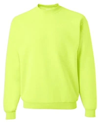 Jerzees Adult 9.5 oz. Super Sweats® NuBlend® Fleece Crew S SAFETY GREEN | Pill-Resistant Sweatshirt thumbnail 1