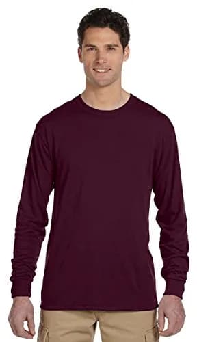 Jerzees Dri-Power Performance Long Sleeve T-Shirt White Small | Moisture-Wicking & Odor-Control thumbnail 2