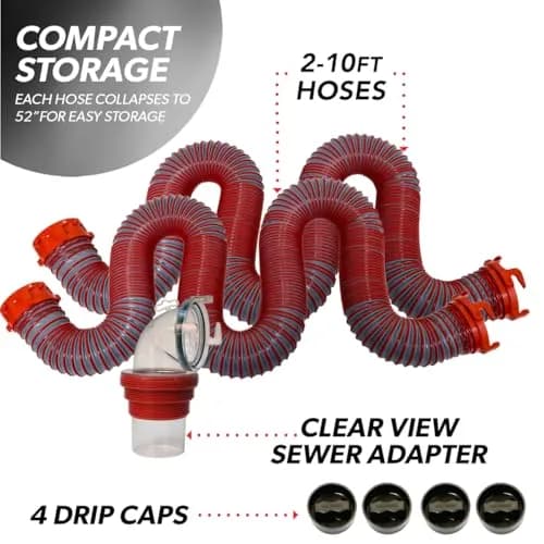 Valterra Viper 20-Foot RV Sewer Hose Kit | Durable UV-Protected TPE, Collapsible & Leak-Proof thumbnail 7