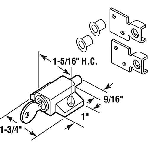 Prime-Line U 9862 White Lock | Heavy Duty Sliding Door Lock with Push-In Security thumbnail 2