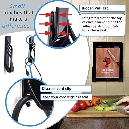 Dockem Koala Universal Tablet Wall Mount Black | Damage-Free Adhesive Setup thumbnail 2