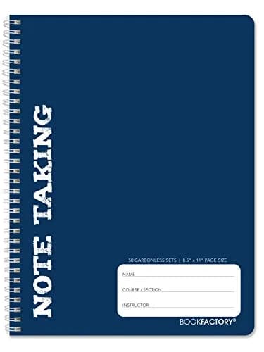 BookFactory Note Taking Notebook 8.5" x 11" (21.6cm x 27.9cm) 100 Sheets | Carbonless Duplicate Pages thumbnail 1