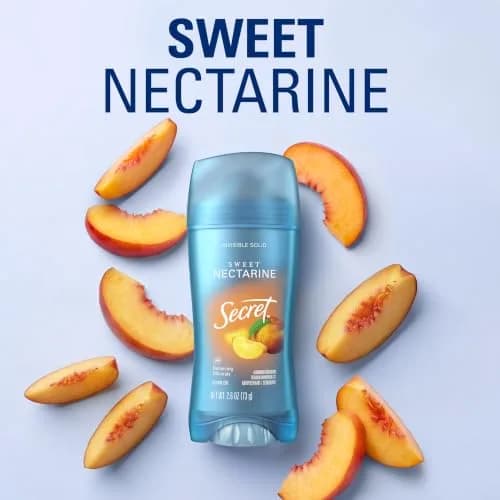 Secret Fresh Invisible Solid Antiperspirant Deodorant for Women, Sweet Nectarine Scent, 75g (2.6 oz) | 72-Hour Breathable Odor Protection thumbnail 8