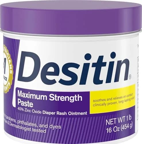 Desitin Maximum Strength Diaper Rash Paste 453g (16 oz) | Zinc Oxide Skin Protectant thumbnail 1