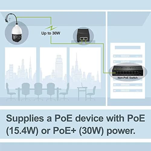 TRENDnet Gigabit Power Over Ethernet Plus Injector TPE-115GI | 1 Gbps PoE+ Power & Data up to 100m thumbnail 3