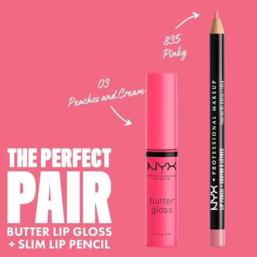 NYX PROFESSIONAL MAKEUP Butter Gloss Lip Gloss - Peaches & Cream (Pink Coral) 7.9ml (0.27 Fl Oz) thumbnail 4