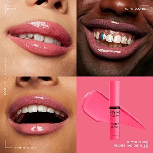 NYX PROFESSIONAL MAKEUP Butter Gloss Lip Gloss - Peaches & Cream (Pink Coral) 7.9ml (0.27 Fl Oz) thumbnail 3
