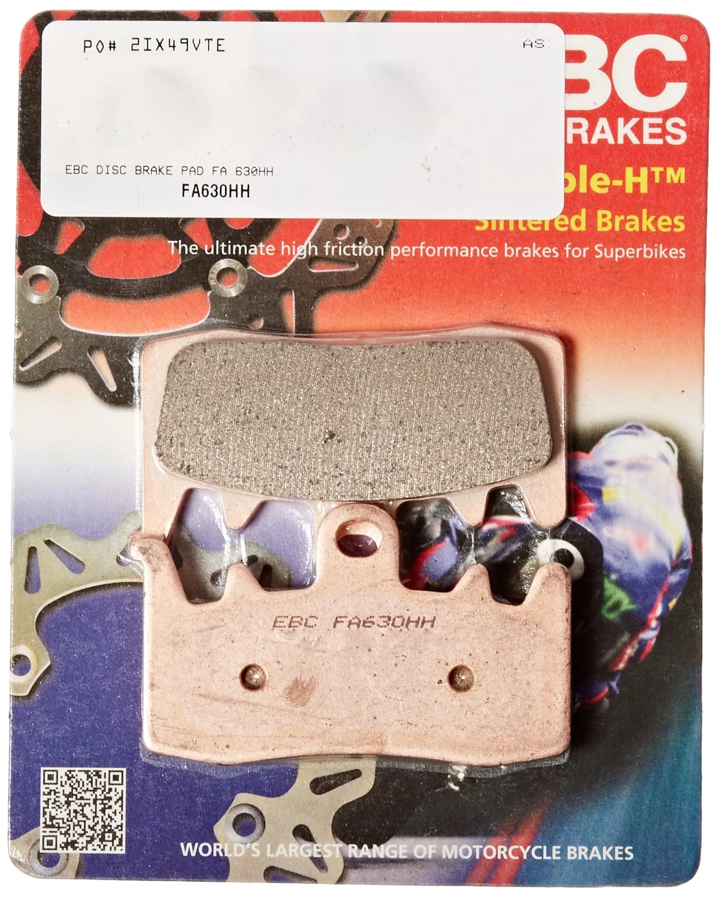 EBC Brakes FA630HH Double-H Series Sintered Disc Brake Pad, Black | High Friction, USA Made