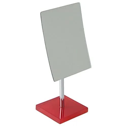 Gedy Rainbow Square Magnifying Mirror, Red | 12" (30.48 cm) Tabletop Mount thumbnail 3