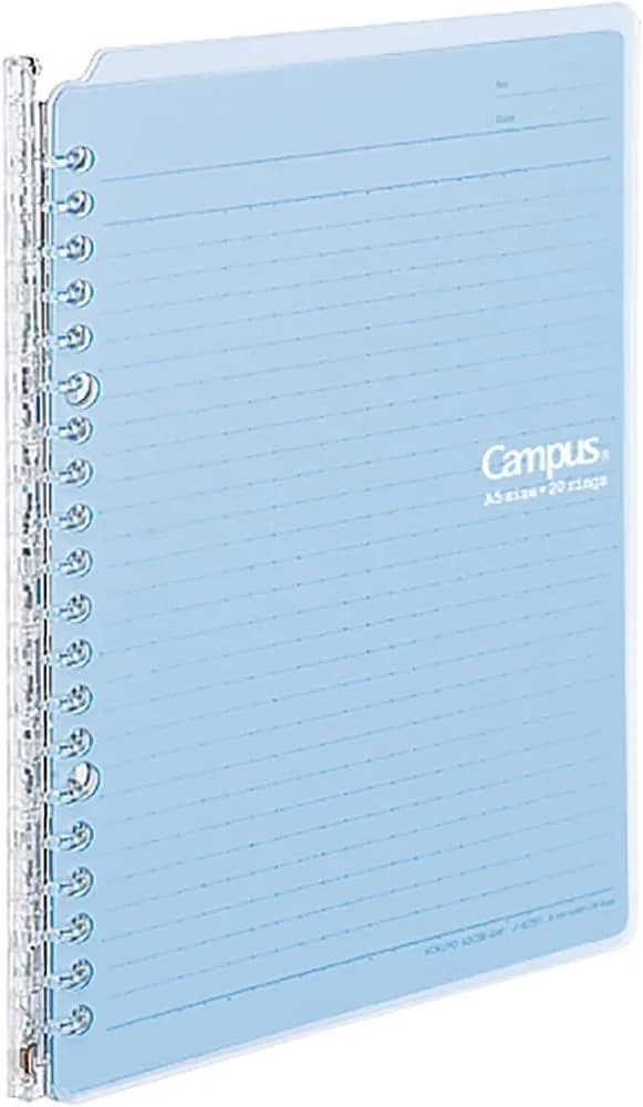 KOKUYO Smart Ring Binder Notebook, A5 Light Blue, 25 Sheets Capacity | Acid-Free Paper