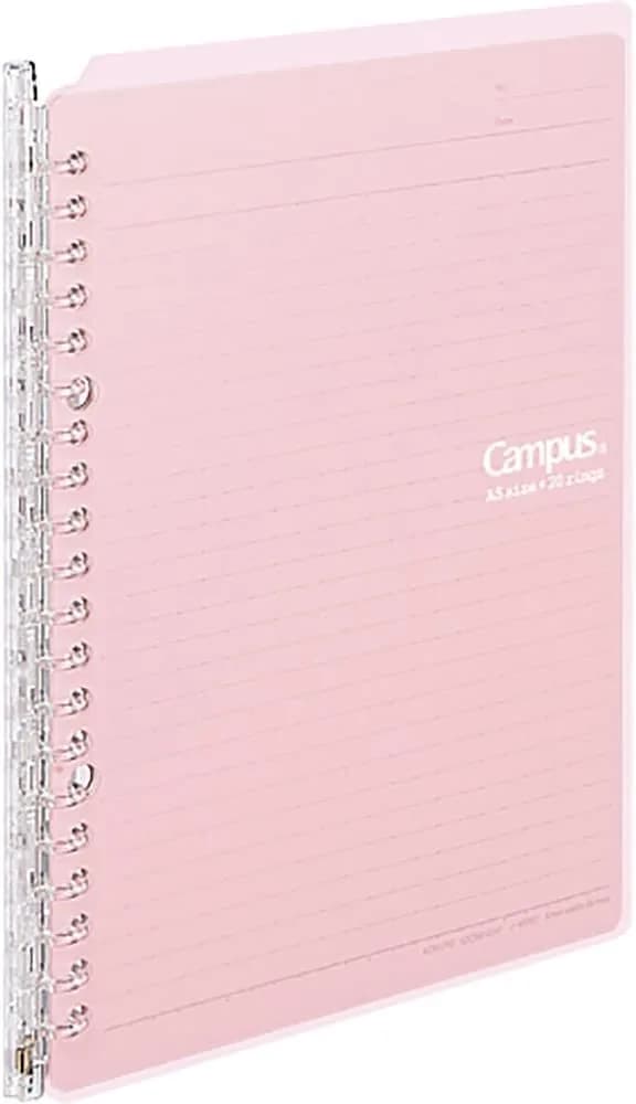KOKUYO Smart Ring Binder A5 Light Pink | Up to 25 Sheets, Lockable Slim Notebook — Light Pink