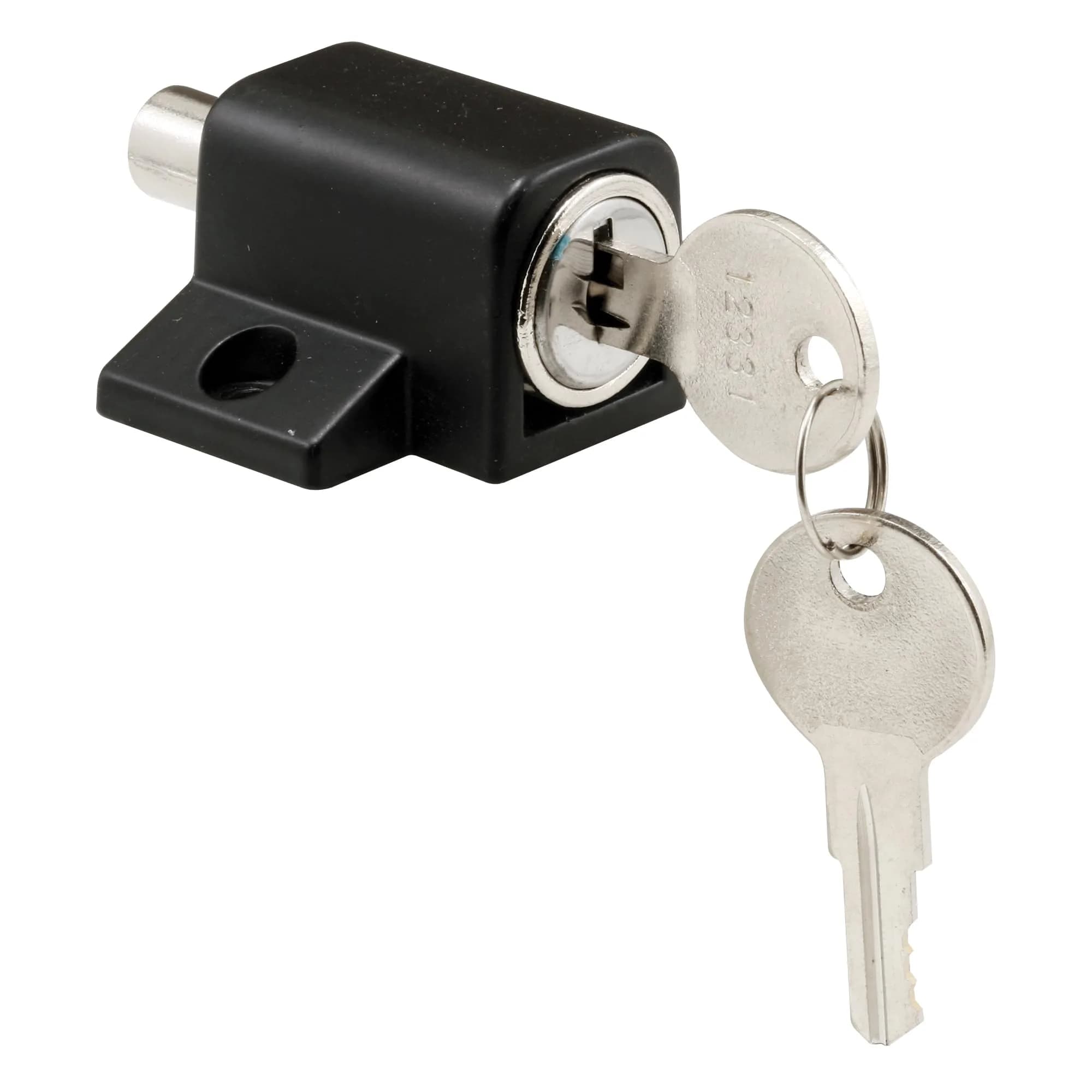 PRIME-LINE S 4005 Push-In Sliding Door Keyed Lock, 1 in., Diecast & Steel, Black | Heavy Duty Security - main product image