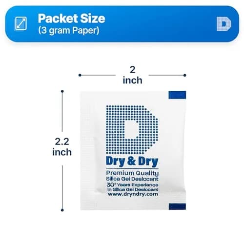 Dry & Dry Silica Gel Packets 3 Gram | Rechargeable Moisture Absorbers for Food & Electronics thumbnail 6