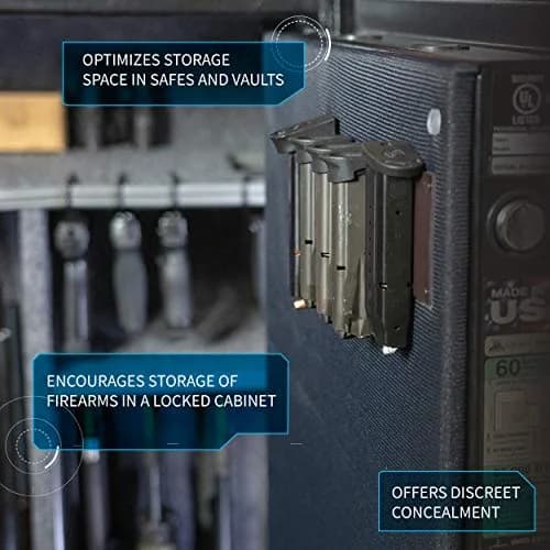 Gun Storage Solutions Magazine Mount | Magnetic Magazine Organizer for Metal Surfaces (1 Piece) thumbnail 2