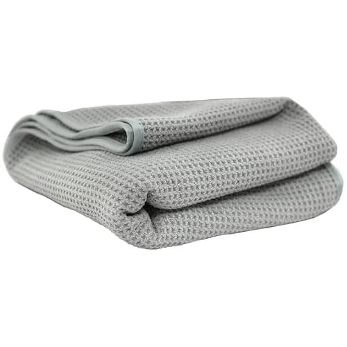 Chemical Guys Waffle Weave Gray Matter Microfiber Drying Towel 63cm x 91cm (25"x 36") | Scratch-Free Drying for Cars thumbnail 1