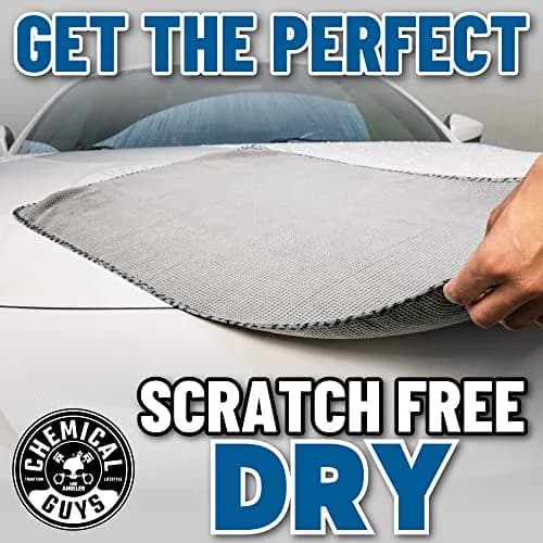 Chemical Guys Waffle Weave Gray Matter Microfiber Drying Towel 63cm x 91cm (25"x 36") | Scratch-Free Drying for Cars thumbnail 7