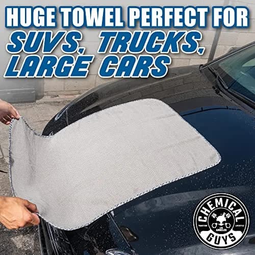 Chemical Guys Waffle Weave Gray Matter Microfiber Drying Towel 63cm x 91cm (25"x 36") | Scratch-Free Drying for Cars thumbnail 9