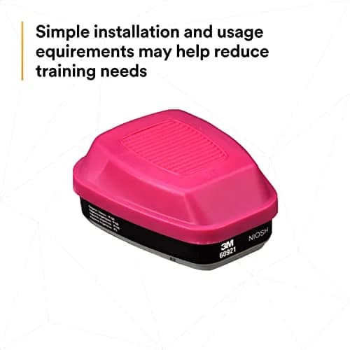3M P100 Respirator Cartridge/Filter 60921 | NIOSH Approved, 1 Pair, OV/P100, Magenta/Black thumbnail 7